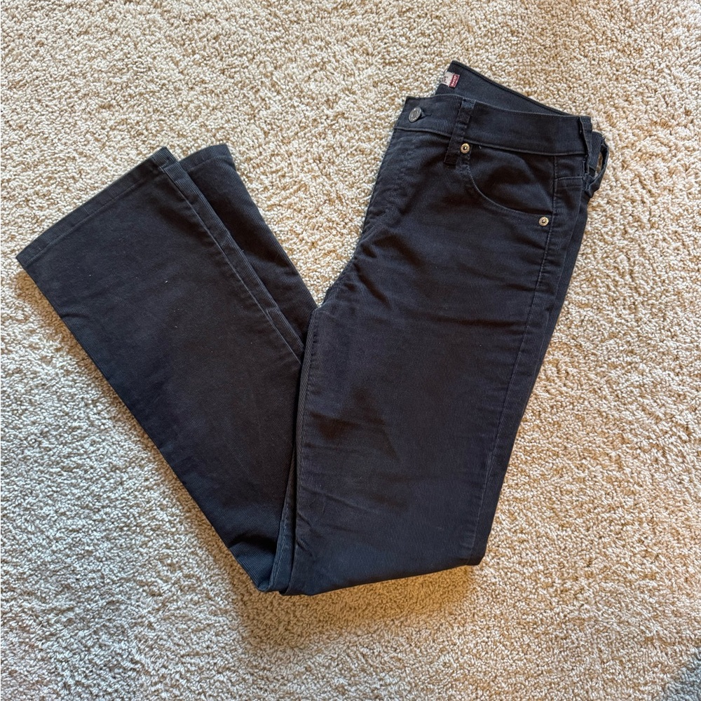 Levi's Women's Black Straight Leg Ribbed Jeans